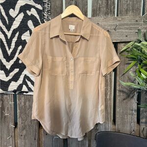 a new day Beige Short Sleeve Blouse